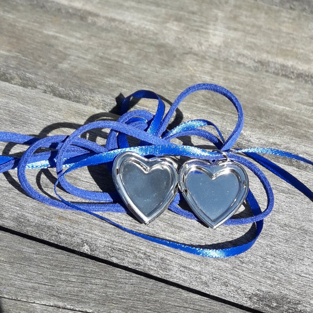 🩷 Locket Pendant Necklace Heart Shaped Murano Italy Millefiori Glass - Picture 9 of 14